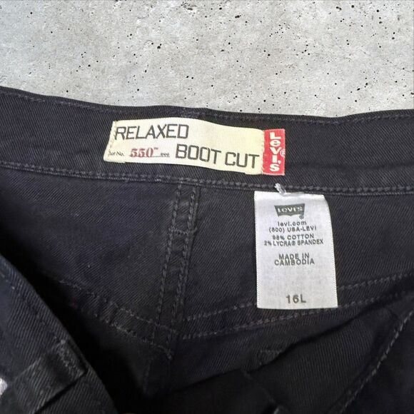 Levi’s 550 Relaxed Boot Cut Women’s Jeans Black Size 16L Stretch Mid Rise - Picture 11 of 14